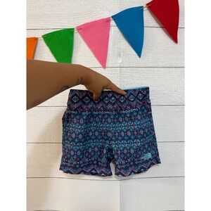 The North Face Toddler Girls 4T Geometric Print Athletic Shorts Navy Pink Teal